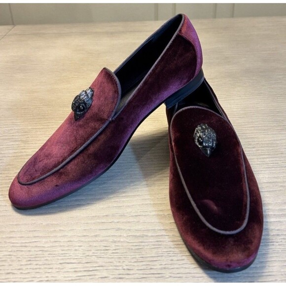 Kurt Geiger Men’s Velvet Hugh Loafer Wine Color. Size 8.5 US (41.5) main image 5